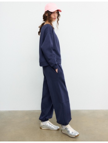 stradivarius βασικό φούτερ με ακάλυπτους ώμους σκούρο μπλε