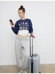 stradivarius φούτερ με συνδυασμό θέσεων σκούρο μπλε l