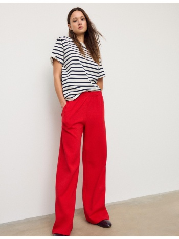 stradivarius jogger παντελόνι φαρδύ μπαντζάκι κόκκινο xs