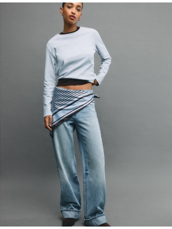 stradivarius μακρυμάνικη μπλούζα κανονικής γραμμής με απαλή