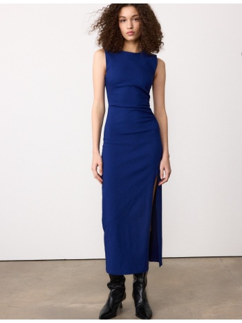 stradivarius μίντι φόρεμα από bengaline χωρίς μανίκια navy