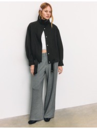stradivarius μπουφάν φούσκα oversize με απαλή υφή μαύρο xl