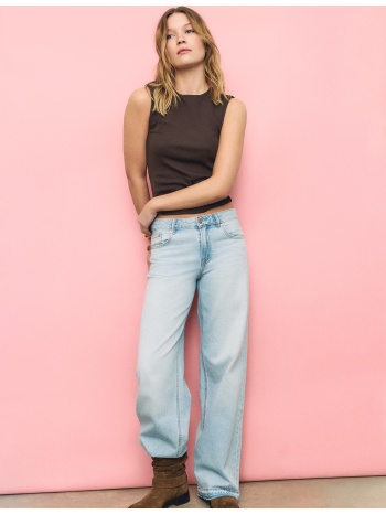 stradivarius αμάνικη μπλούζα basic καφέ m