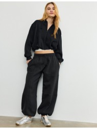 stradivarius παντελόνι jogger μπαλούν φούτερ μαύρο s