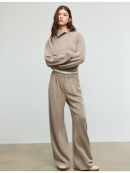 stradivarius φούτερ με πλαινό φερμουάρ απαλής υφής s