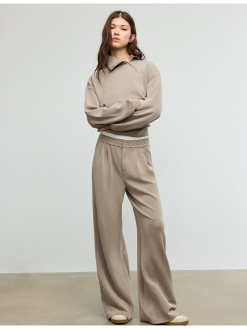 stradivarius φούτερ με πλαινό φερμουάρ απαλής υφής s