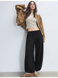 stradivarius παντελόνι jogger μπαλούν απαλό στην αφή μαύρο xs