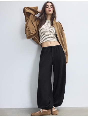 stradivarius παντελόνι jogger μπαλούν απαλό στην αφή μαύρο