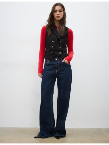 stradivarius σταυρωτό γιλέκο μαύρο l