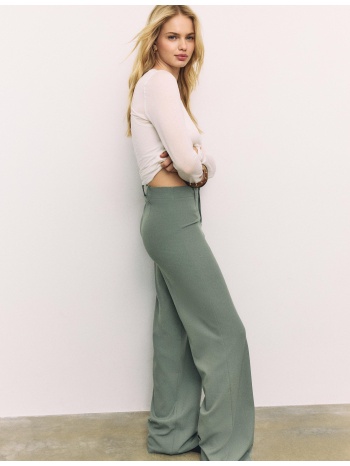 stradivarius παντελόνι φαρδύ μπαντζάκι χακί 44