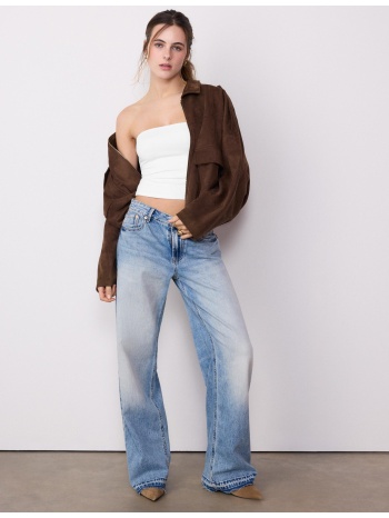 stradivarius μπλούζα bandeau από πολυαμίδιο λευκό m