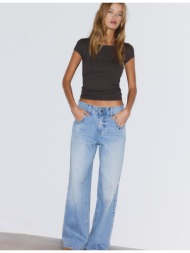 stradivarius κοντομάνικη μπλούζα διπλό layer καφέ xl