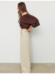 stradivarius παντελόνι super wide ρυθμιζόμενο πέτρα 34