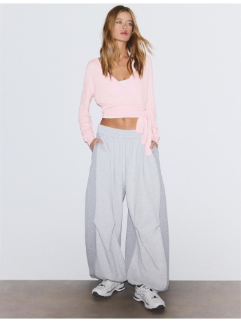 stradivarius σταυρωτή ζακέτα παστέλ ροζ xl