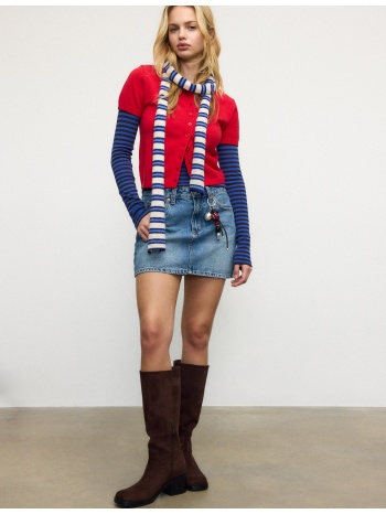 stradivarius πλεκτό πουλόβερ με κοντό μανίκι και γιακά πόλο