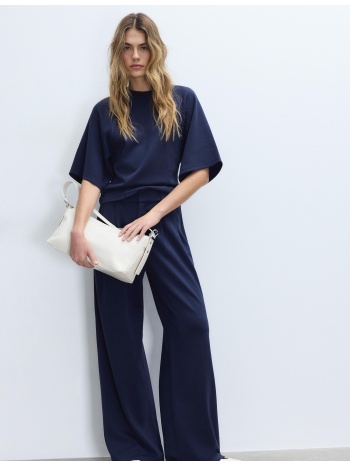 stradivarius μπλούζα κοντό μανίκι απαλή υφή navy blue s