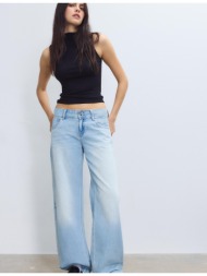 stradivarius αμάνικη μπλούζα με γιακά-κασκόλ μαύρο m