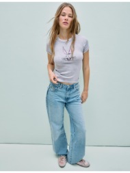 stradivarius κοντομάνικη μπλούζα bugs bunny γκρι μελανζέ xs