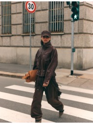 stradivarius αμπιγιέ παντελόνι μπαλούν καφέ xs