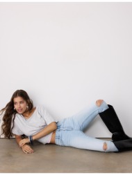 stradivarius d07 τζιν παντελόνι high waist μπλε ντένιμ 32