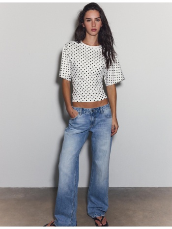 stradivarius κοντομάνικη μπλούζα ιαπωνικού στιλ γκρι