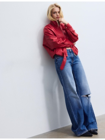 stradivarius d91 τζιν με χαμηλή μέση και φαρδύ μπαντζάκι