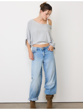 stradivarius πλεκτό πουλόβερ με λαιμόκοψη χαμόγελο και