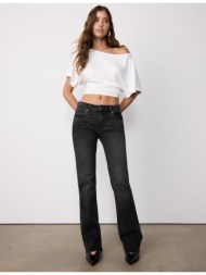 stradivarius d67 jeans slim bootcut σκούρο γκρι 44