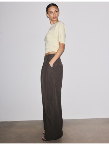 stradivarius αμπιγιέ παντελόνι barrel καφέ 42