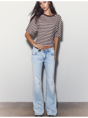 stradivarius τζιν bootcut εφαρμοστό χαμηλόμεσο γαλάζιο 32