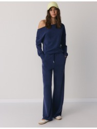 stradivarius φούτερ με ακάλυπτο ώμο και απαλή υφή σκούρο μπλε m