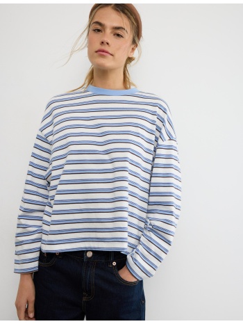 stradivarius oversize μπλούζα μακρύ μανίκι ριγέ μπλε
