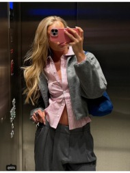 stradivarius εφαρμοστό πουκάμισο κάτω από το στήθος παστέλ ροζ xs