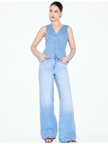 stradivarius εφαρμοστό τζιν τοπ γαλάζιο l