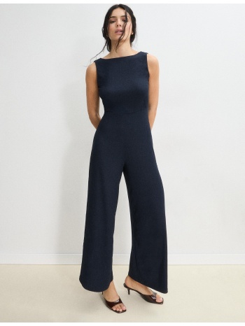 stradivarius ίσια μακριά ολόσωμη φόρμα χωρίς μανίκια navy