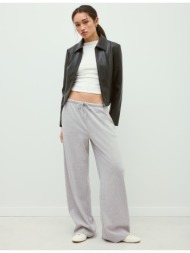 stradivarius jogger παντελόνι φαρδύ μπαντζάκι γκρι μελανζέ s