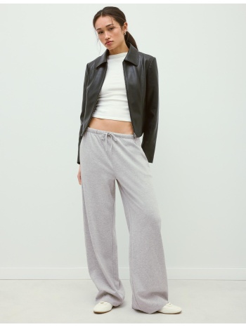 stradivarius jogger παντελόνι φαρδύ μπαντζάκι γκρι μελανζέ s