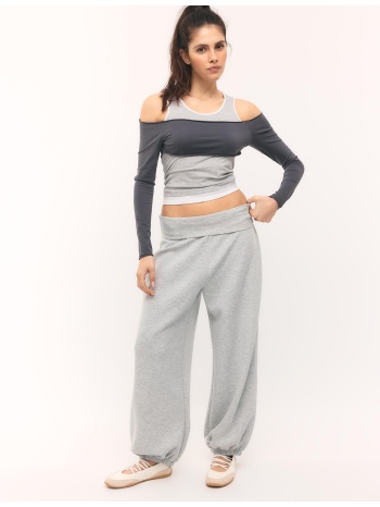 stradivarius παντελόνι jogger μπαλούν με γυριστή μέση και