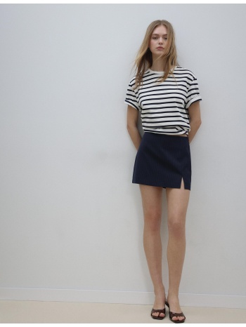 stradivarius φούστα-σορτς με πλαϊνό άνοιγμα navy blue xl