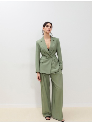 stradivarius σακάκι με ζώνη χακί l