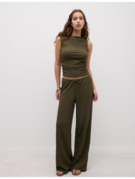 stradivarius μπλούζα με σούρες χακί m