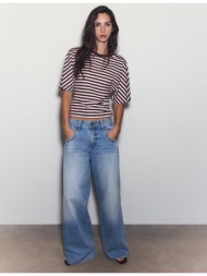 stradivarius κοντομάνικη μπλούζα ιαπωνικού στιλ παστέλ ροζ m