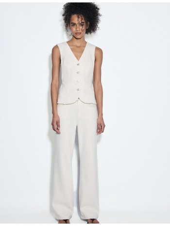 stradivarius εφαρμοστό τζιν τοπ βανίλια s