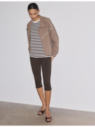 stradivarius παντελόνι κάπρι καφέ xl