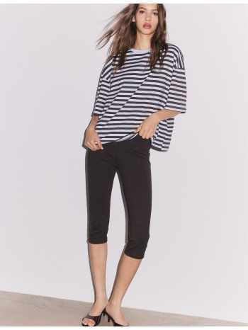 stradivarius κοντομάνικη μπλούζα boxy σιέλ xs