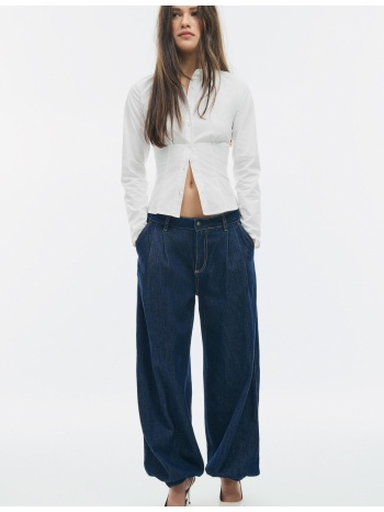 stradivarius εφαρμοστό πουκάμισο κάτω από το στήθος λευκό xs