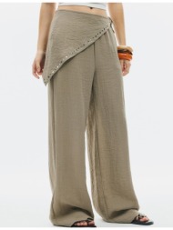 stradivarius χυτό παντελόνι με μαντήλι πέτρα xs