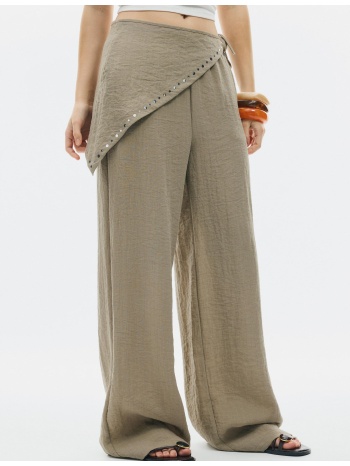 stradivarius χυτό παντελόνι με μαντήλι πέτρα xs