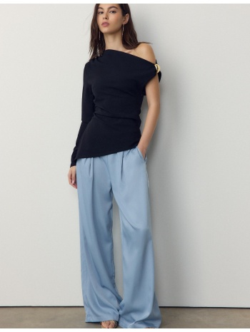 stradivarius ριχτό παντελόνι με τσαλακωμένη όψη και φιόγκο