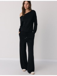 stradivarius φούτερ με ακάλυπτο ώμο και απαλή υφή μαύρο xl